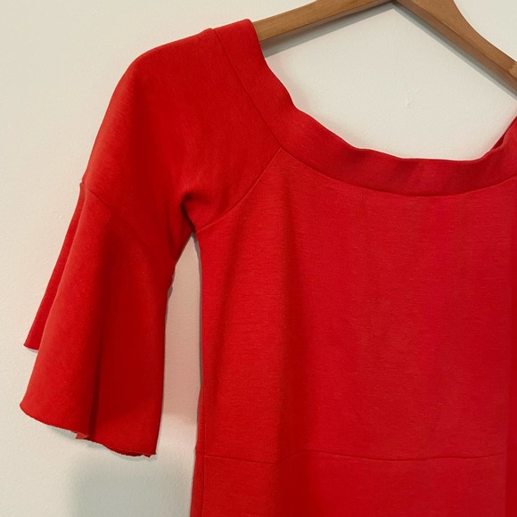 Free People Red Off The Shoulder Ruffle Peplum Mini Dress - Picture 4 of 6